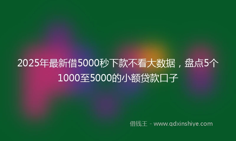 2025年最新借5000秒下款不看大数据，盘点5个1000至5000的小额贷款口子