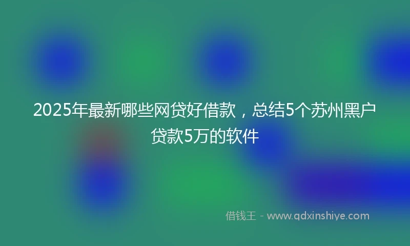 2025年最新哪些网贷好借款，总结5个苏州黑户贷款5万的软件