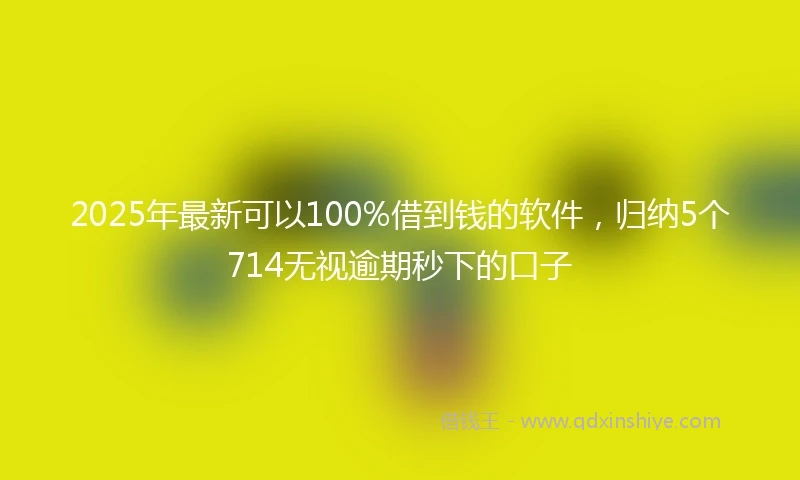 2025年最新可以100%借到钱的软件，归纳5个714无视逾期秒下的口子