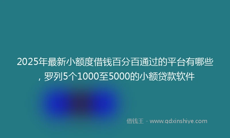 2025年最新小额度借钱百分百通过的平台有哪些，罗列5个1000至5000的小额贷款软件