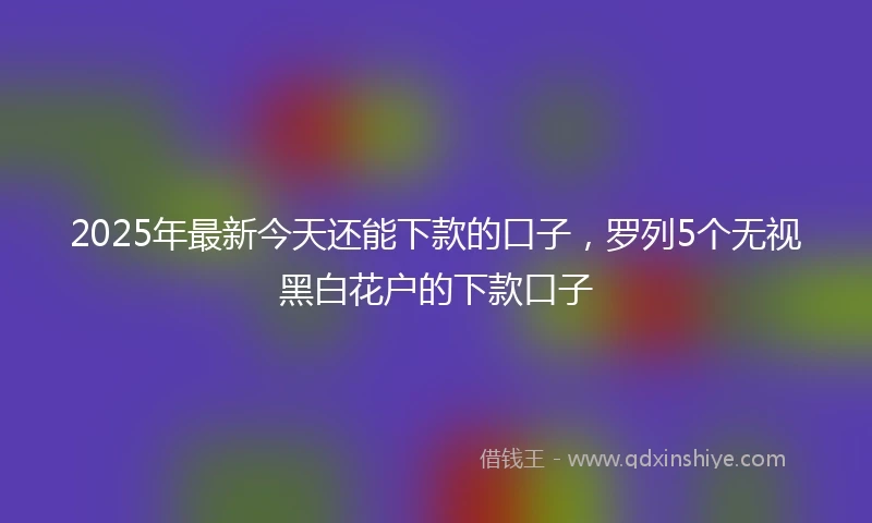 2025年最新今天还能下款的口子，罗列5个无视黑白花户的下款口子