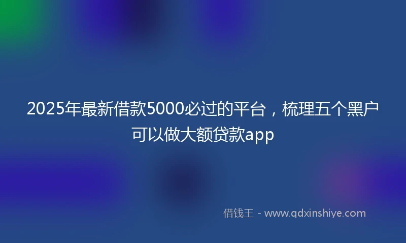 2025年最新借款5000必过的平台，梳理五个黑户可以做大额贷款app