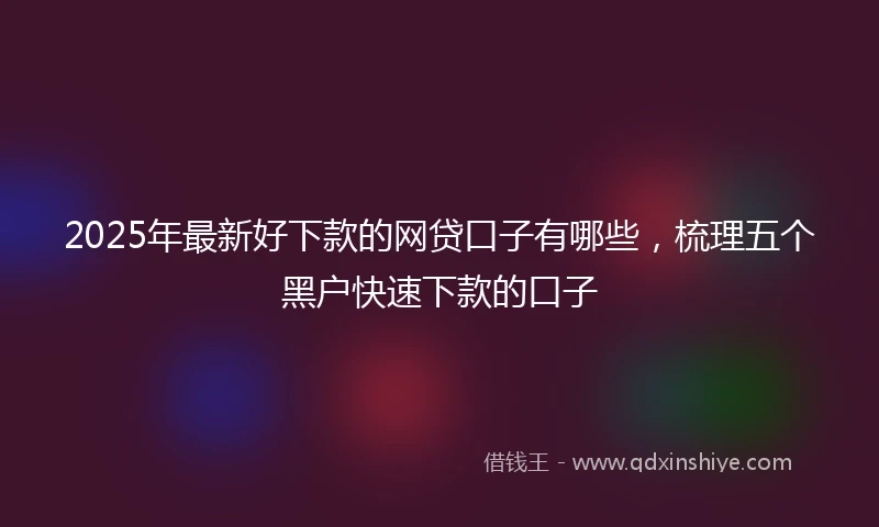 2025年最新好下款的网贷口子有哪些，梳理五个黑户快速下款的口子