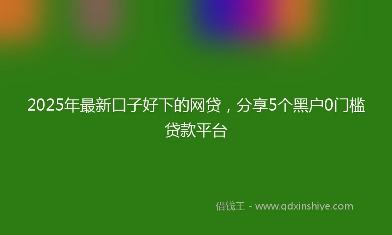 2025年最新口子好下的网贷，分享5个黑户0门槛贷款平台