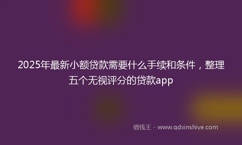 2025年最新小额贷款需要什么手续和条件，整理五个无视评分的贷款app