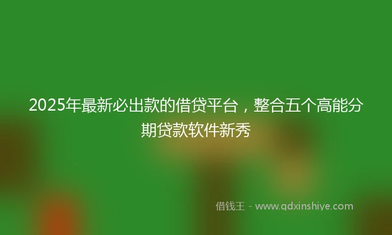 2025年最新必出款的借贷平台，整合五个高能分期贷款软件新秀