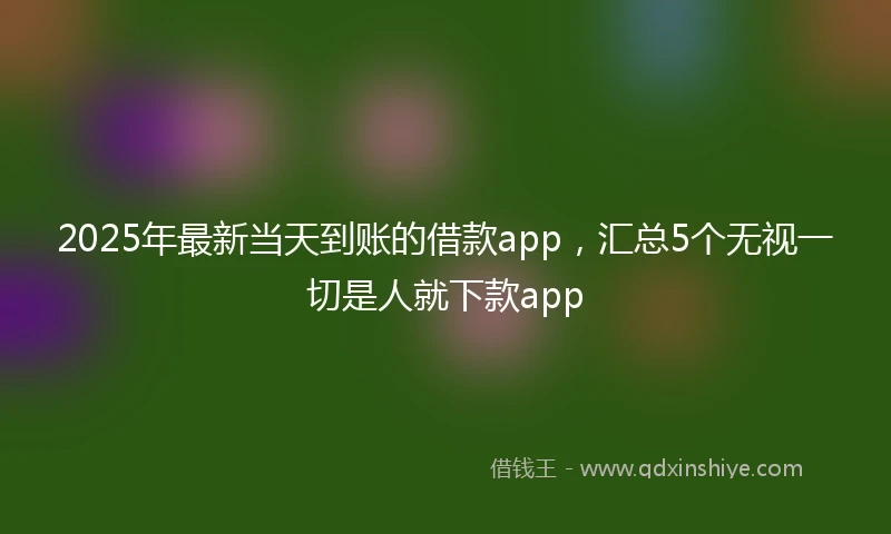 2025年最新当天到账的借款app，汇总5个无视一切是人就下款app
