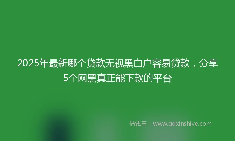 2025年最新哪个贷款无视黑白户容易贷款，分享5个网黑真正能下款的平台