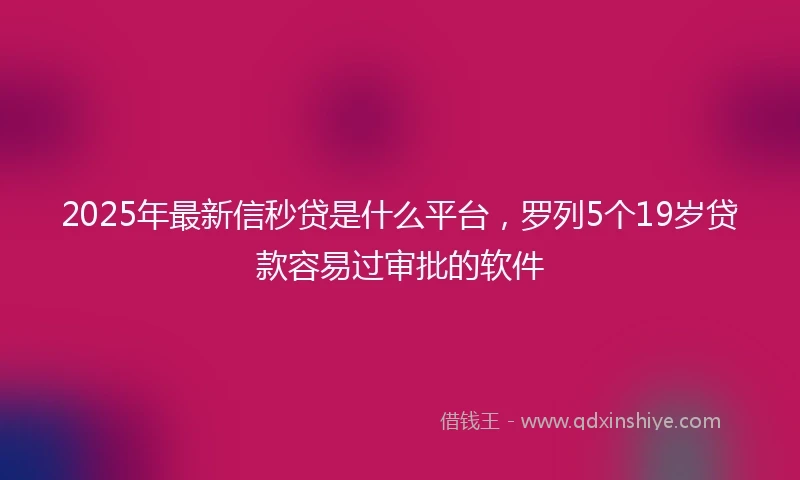 2025年最新信秒贷是什么平台，罗列5个19岁贷款容易过审批的软件