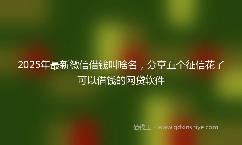 2025年最新微信借钱叫啥名，分享五个征信花了可以借钱的网贷软件