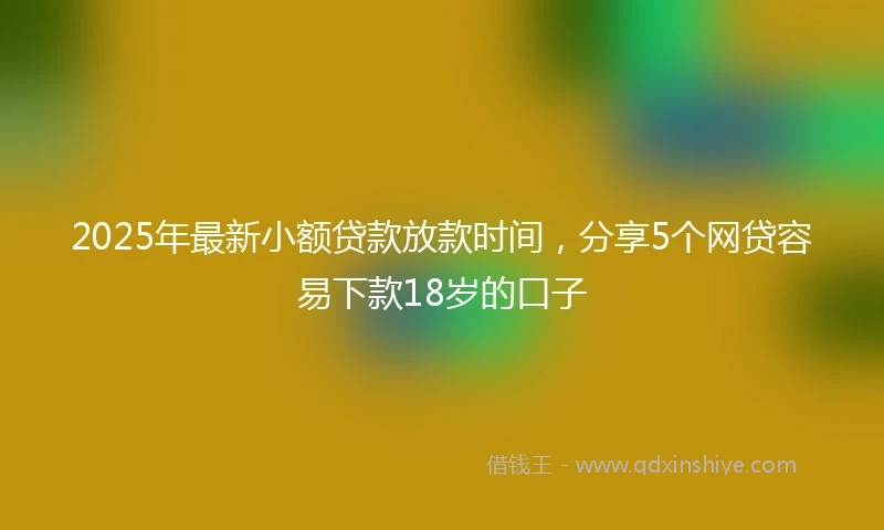 2025年最新小额贷款放款时间，分享5个网贷容易下款18岁的口子