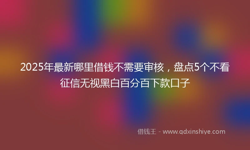 2025年最新哪里借钱不需要审核，盘点5个不看征信无视黑白百分百下款口子