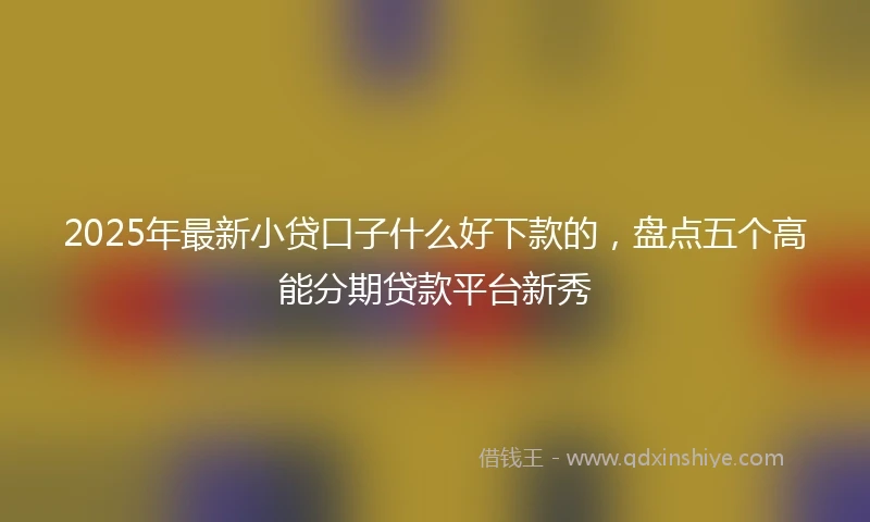 2025年最新小贷口子什么好下款的，盘点五个高能分期贷款平台新秀