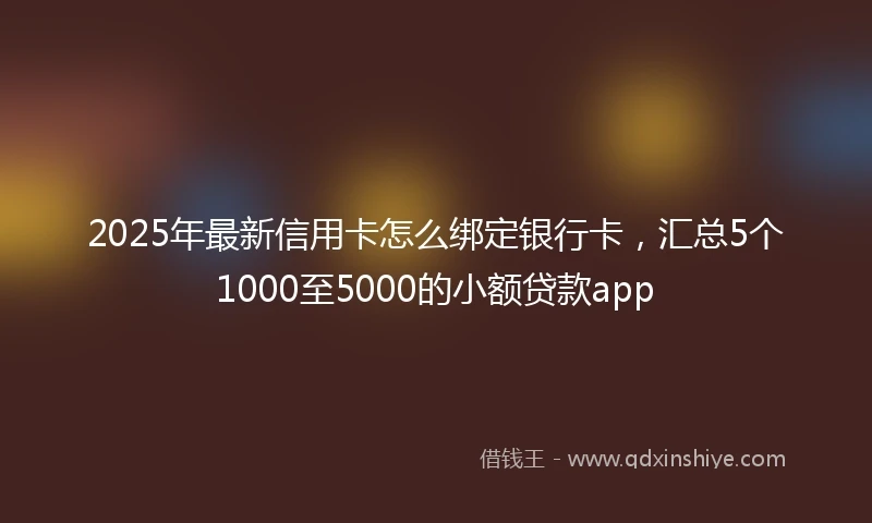 2025年最新信用卡怎么绑定银行卡，汇总5个1000至5000的小额贷款app