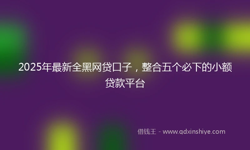 2025年最新全黑网贷口子，整合五个必下的小额贷款平台