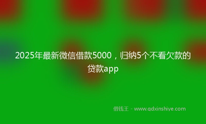2025年最新微信借款5000，归纳5个不看欠款的贷款app