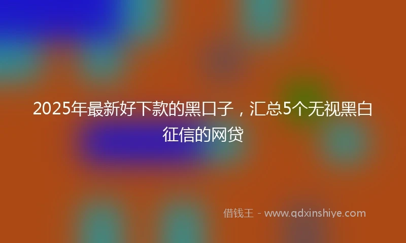 2025年最新好下款的黑口子，汇总5个无视黑白征信的网贷