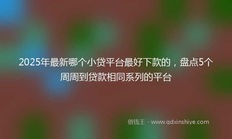 2025年最新哪个小贷平台最好下款的，盘点5个周周到贷款相同系列的平台
