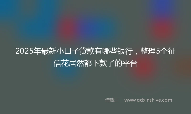 2025年最新小口子贷款有哪些银行，整理5个征信花居然都下款了的平台