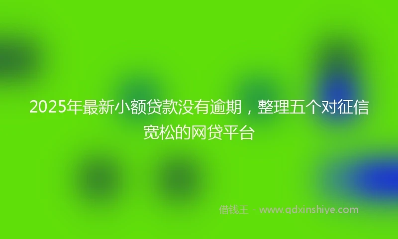 2025年最新小额贷款没有逾期，整理五个对征信宽松的网贷平台
