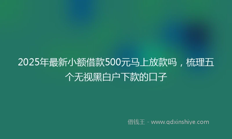 2025年最新小额借款500元马上放款吗，梳理五个无视黑白户下款的口子