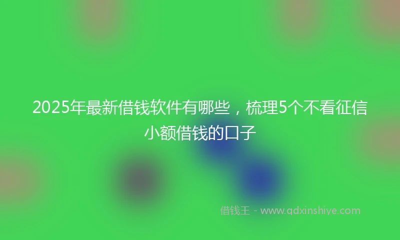 2025年最新借钱软件有哪些，梳理5个不看征信小额借钱的口子