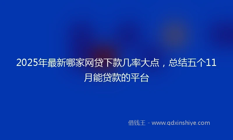 2025年最新哪家网贷下款几率大点，总结五个11月能贷款的平台