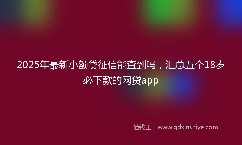 2025年最新小额贷征信能查到吗，汇总五个18岁必下款的网贷app