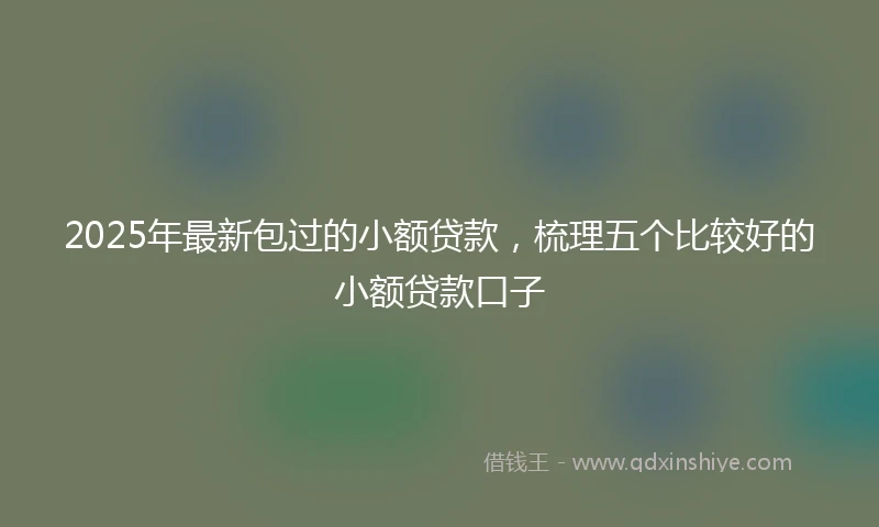 2025年最新包过的小额贷款，梳理五个比较好的小额贷款口子