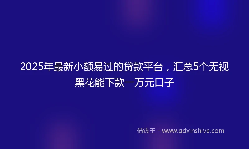 2025年最新小额易过的贷款平台，汇总5个无视黑花能下款一万元口子
