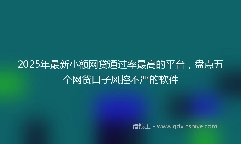 2025年最新小额网贷通过率最高的平台，盘点五个网贷口子风控不严的软件