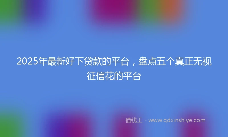 2025年最新好下贷款的平台，盘点五个真正无视征信花的平台
