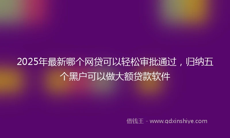 2025年最新哪个网贷可以轻松审批通过，归纳五个黑户可以做大额贷款软件