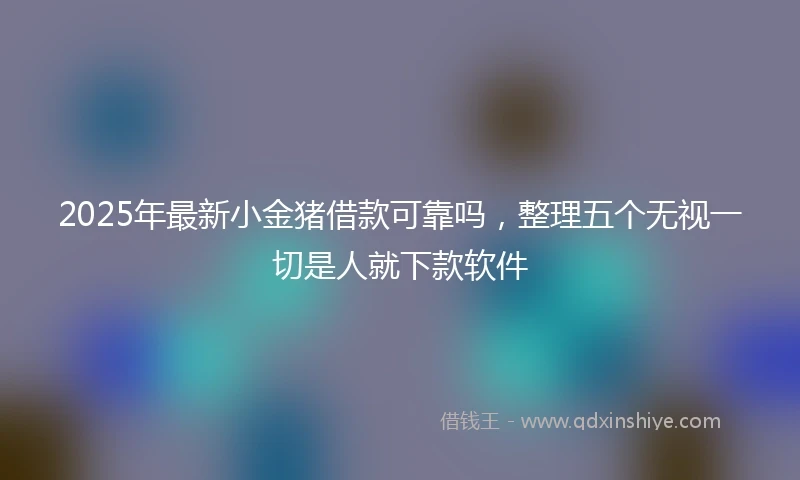 2025年最新小金猪借款可靠吗，整理五个无视一切是人就下款软件