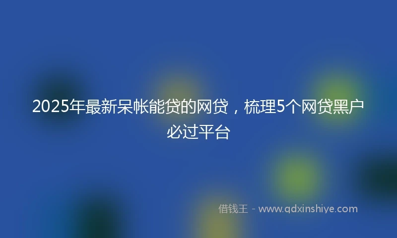 2025年最新呆帐能贷的网贷，梳理5个网贷黑户必过平台