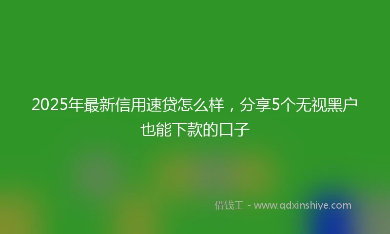 2025年最新信用速贷怎么样，分享5个无视黑户也能下款的口子