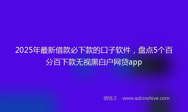 2025年最新借款必下款的口子软件，盘点5个百分百下款无视黑白户网贷app