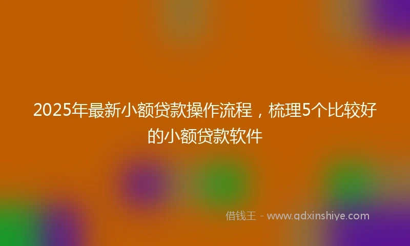 2025年最新小额贷款操作流程，梳理5个比较好的小额贷款软件