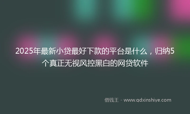 2025年最新小贷最好下款的平台是什么，归纳5个真正无视风控黑白的网贷软件