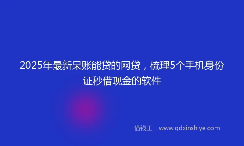 2025年最新呆账能贷的网贷，梳理5个手机身份证秒借现金的软件