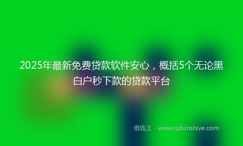 2025年最新免费贷款软件安心，概括5个无论黑白户秒下款的贷款平台