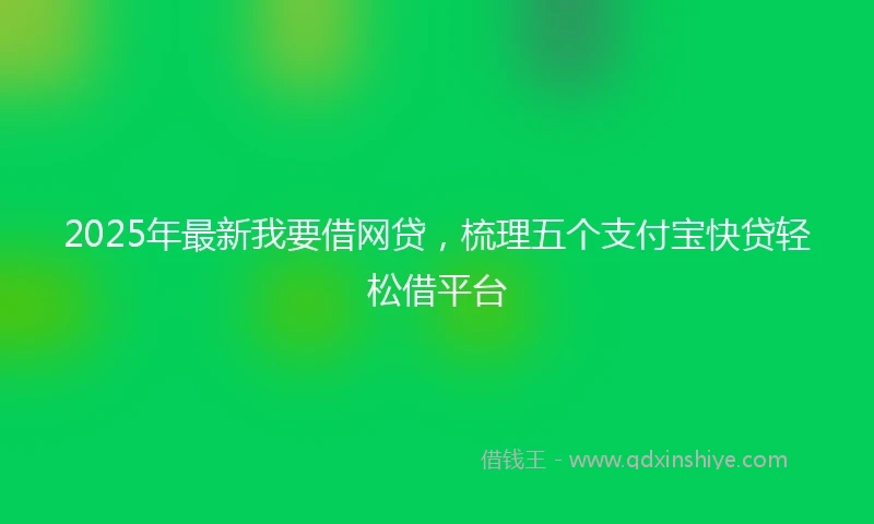 2025年最新我要借网贷，梳理五个支付宝快贷轻松借平台