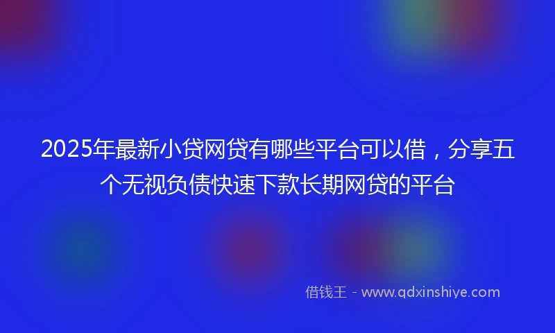 2025年最新小贷网贷有哪些平台可以借，分享五个无视负债快速下款长期网贷的平台