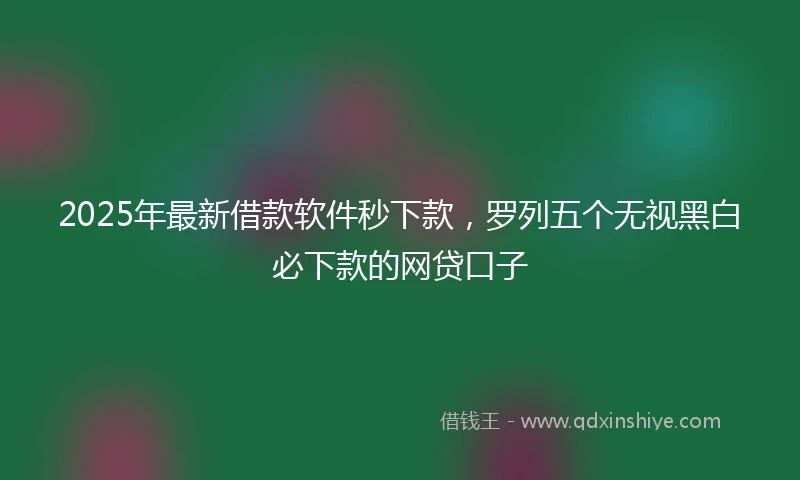 2025年最新借款软件秒下款，罗列五个无视黑白必下款的网贷口子