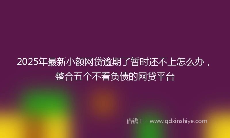 2025年最新小额网贷逾期了暂时还不上怎么办，整合五个不看负债的网贷平台