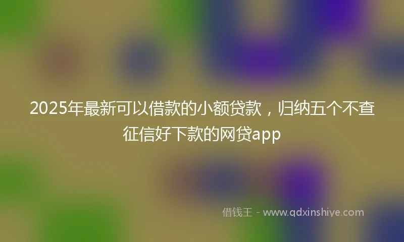 2025年最新可以借款的小额贷款，归纳五个不查征信好下款的网贷app