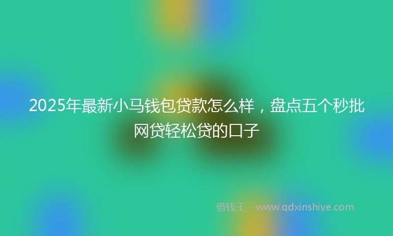 2025年最新小马钱包贷款怎么样，盘点五个秒批网贷轻松贷的口子