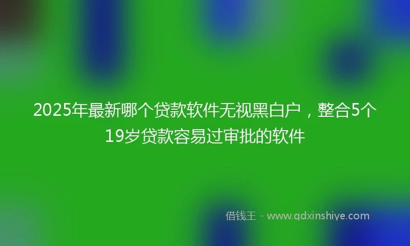 2025年最新哪个贷款软件无视黑白户，整合5个19岁贷款容易过审批的软件
