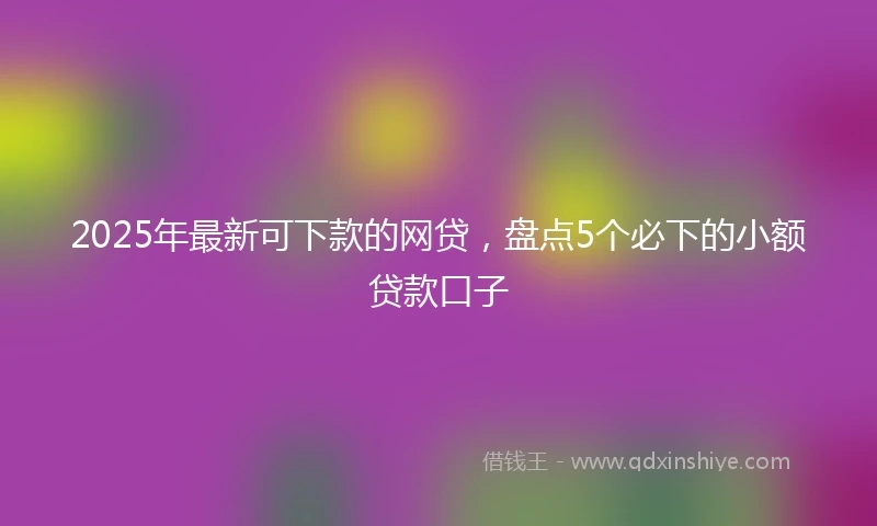 2025年最新可下款的网贷，盘点5个必下的小额贷款口子