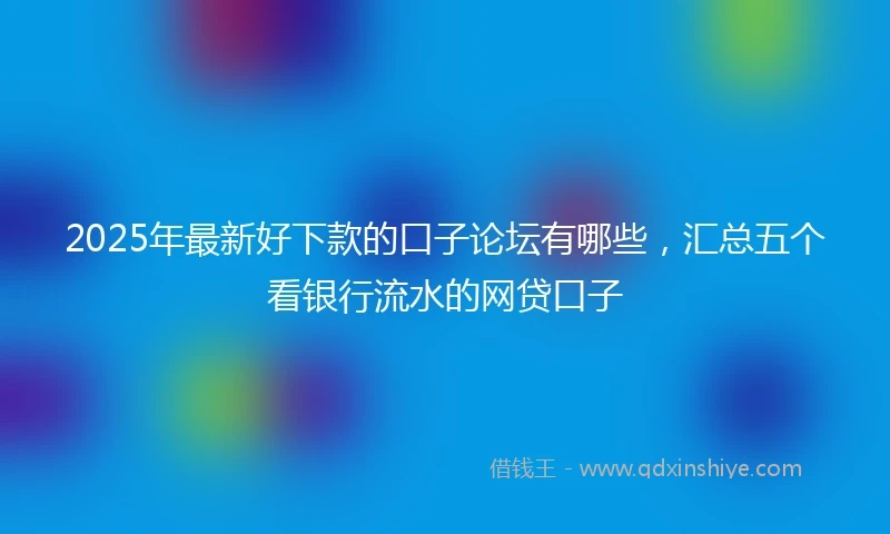 2025年最新好下款的口子论坛有哪些，汇总五个看银行流水的网贷口子